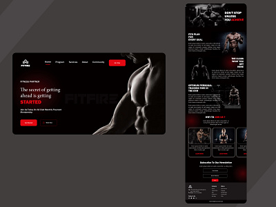 Gym/Fitness Website design typography ui
