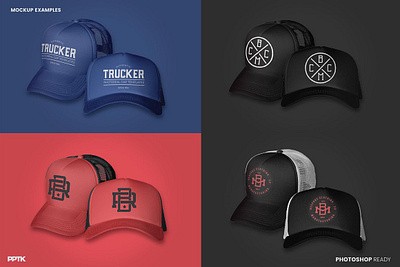 Trucker Cap Photoshop Template ghosted