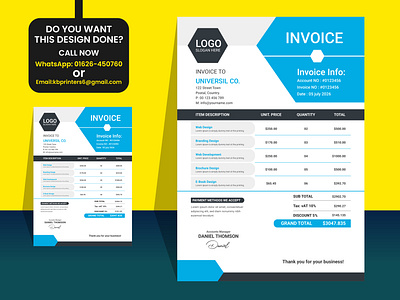 Unique invoice vector template design in minimal style. a4 a4 invioce bill business business invoice calculator clean invoice corporate corporate invoice design graphic design illustration invoice design minimal design minimal invoice modern invoice money paper simple simple invoice vector