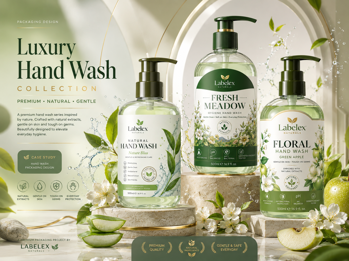 Hand Wash Label Design | Luxury Hand Wash Label Design beauty packaging design bottle label design brand identity fmcg packaging graphic design hand wash label design hand wash packaging label design labelex liquid soap packaging luxury packaging natural product packaging packaging design personal care branding personal care packaging product label design skincare packaging soap bottle label