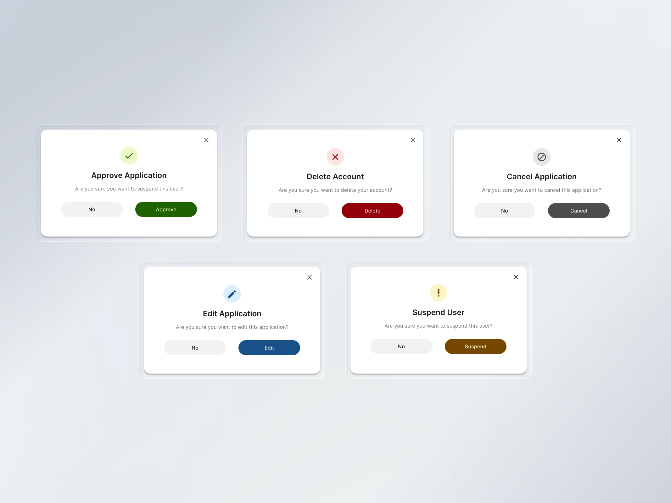 Confirmation Modals UX/UI light & dark confirmation modal dark mode dashboard design system light mode modal product design saas ui component ui design ux design web app