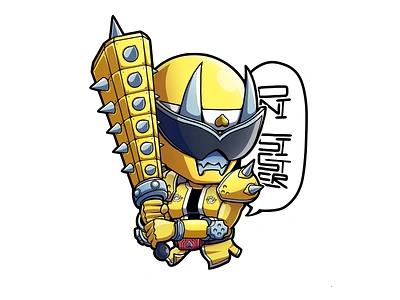 ONI SISTER | Half Body Chibi | [Avataro Sentai Donbrothers] chibi cute design donbrothers fanart graphic illustration keychain oni sister power ranger sticker super sentai tokusatsu tshirt yellow