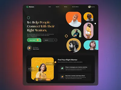 Career Mentorship- Landing page branding design figma illustration landing landing page mentor ui uiux ux vector