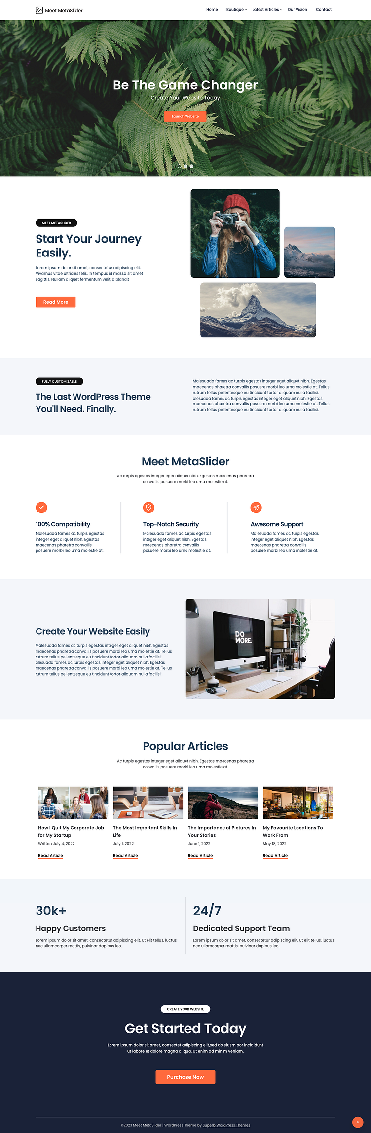 Meet MetaSlider A Slider / Slideshow WordPress Theme by Superb
