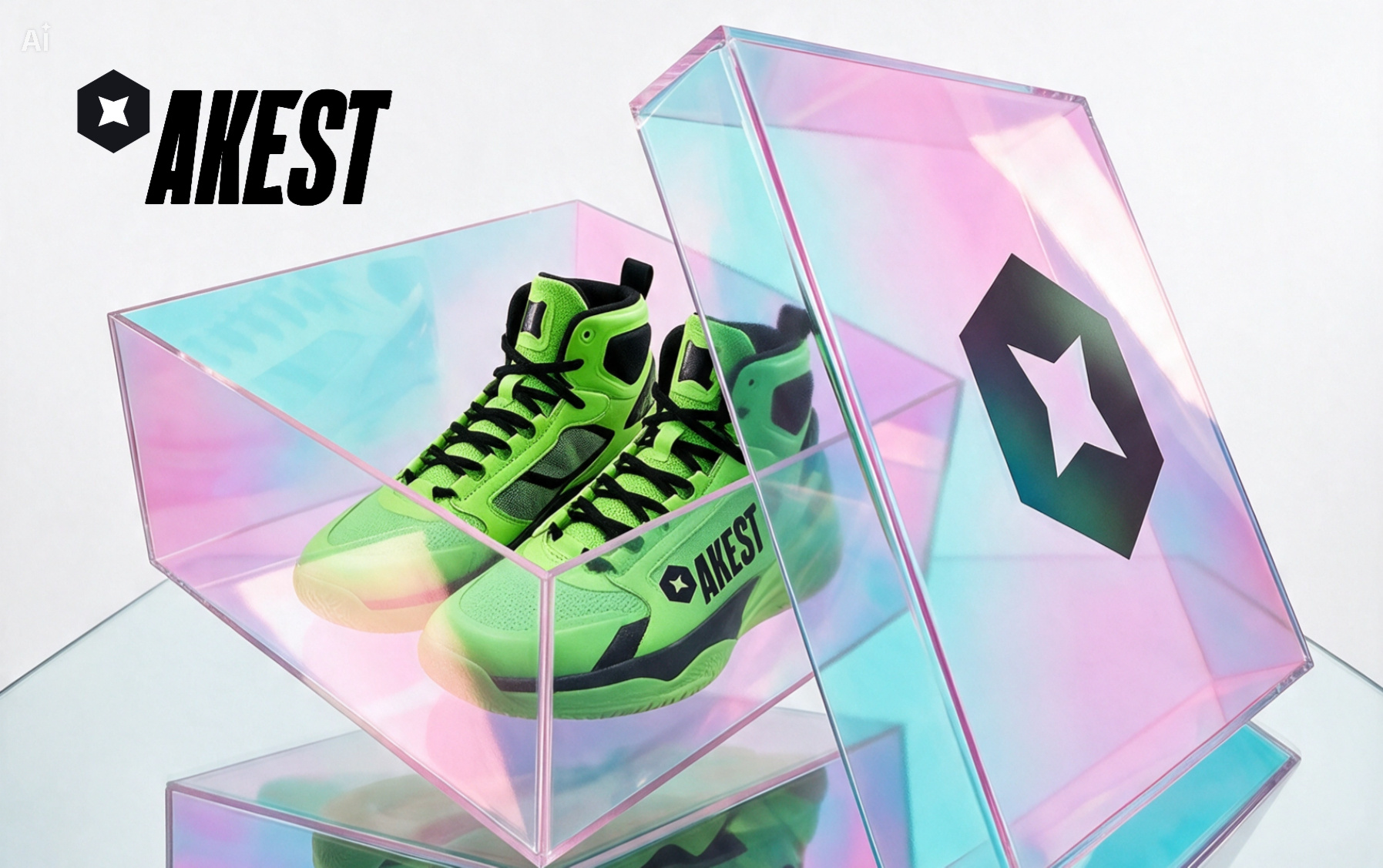 AKEST brand brand design brand identity branding campain capcut design studio colors future graphic design logo neon sneakers
