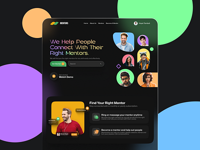 Mentorship Landing Page banner build dark design design drug hero inspiration landing page minimal ui