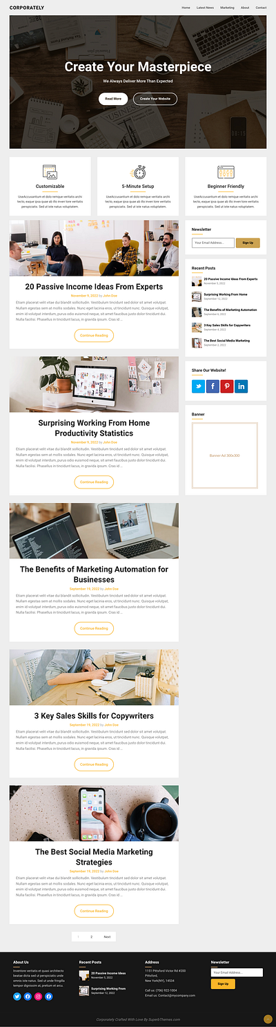 Corporately -A Free Business & Corporate WordPress Theme blog business corporate download free template theme website wordpress