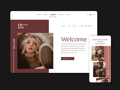 Wednesday | Web homepage branding brown design desktop digital design fashion figma graphic design inspiration layout lookbook system typography ui ui design web design woman