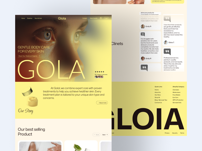 Skin care Treatment Website Design app design branding clean clinic website dashboard design design female care graphic design illustration minimal product design skin care skin care product skin treatment ui ui designer ui ux design website design ui woman care