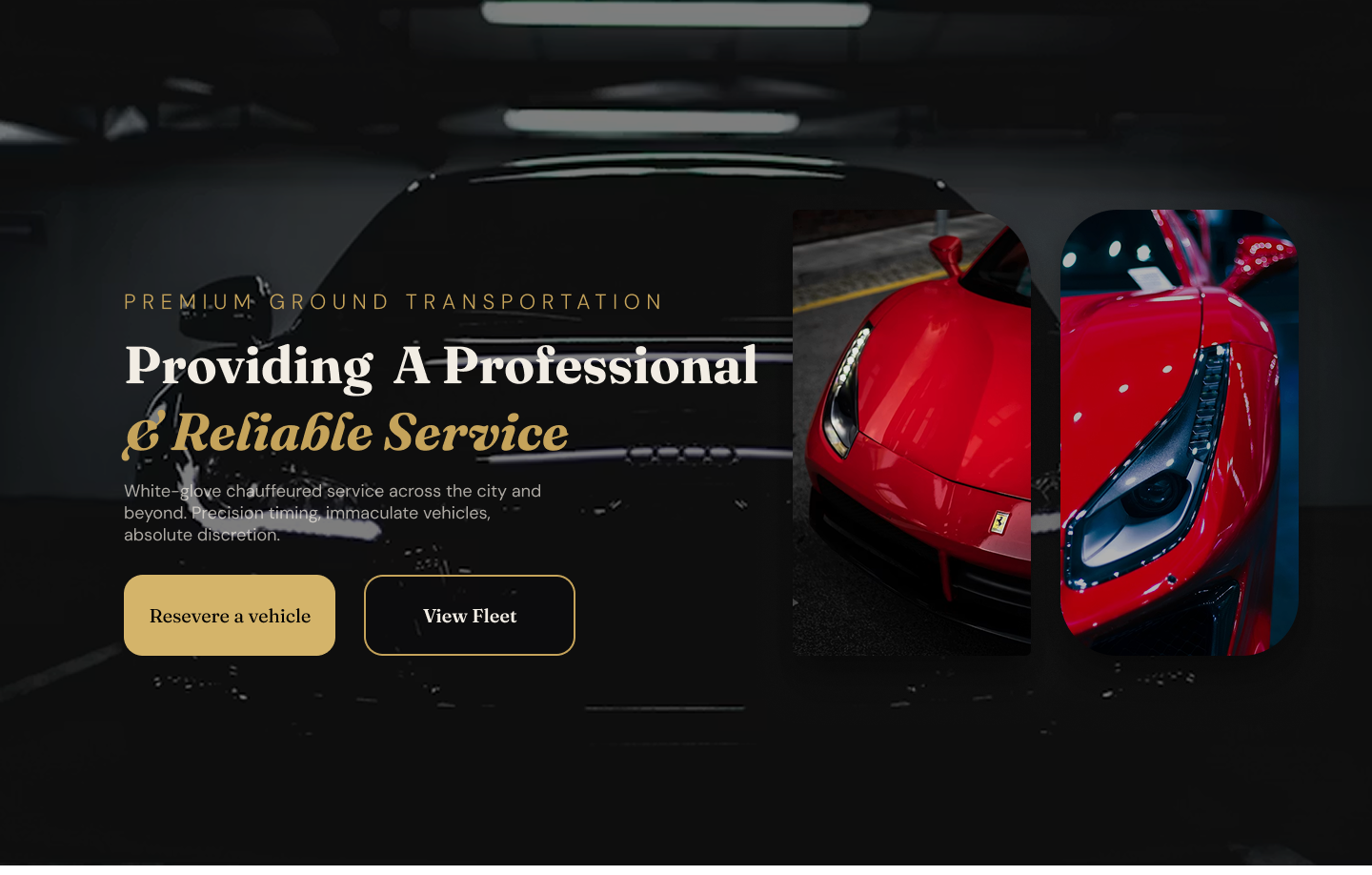 ARM AUTO - Premium Chauffeur & Luxury Car Rental Landing Page UI landing page ui web design