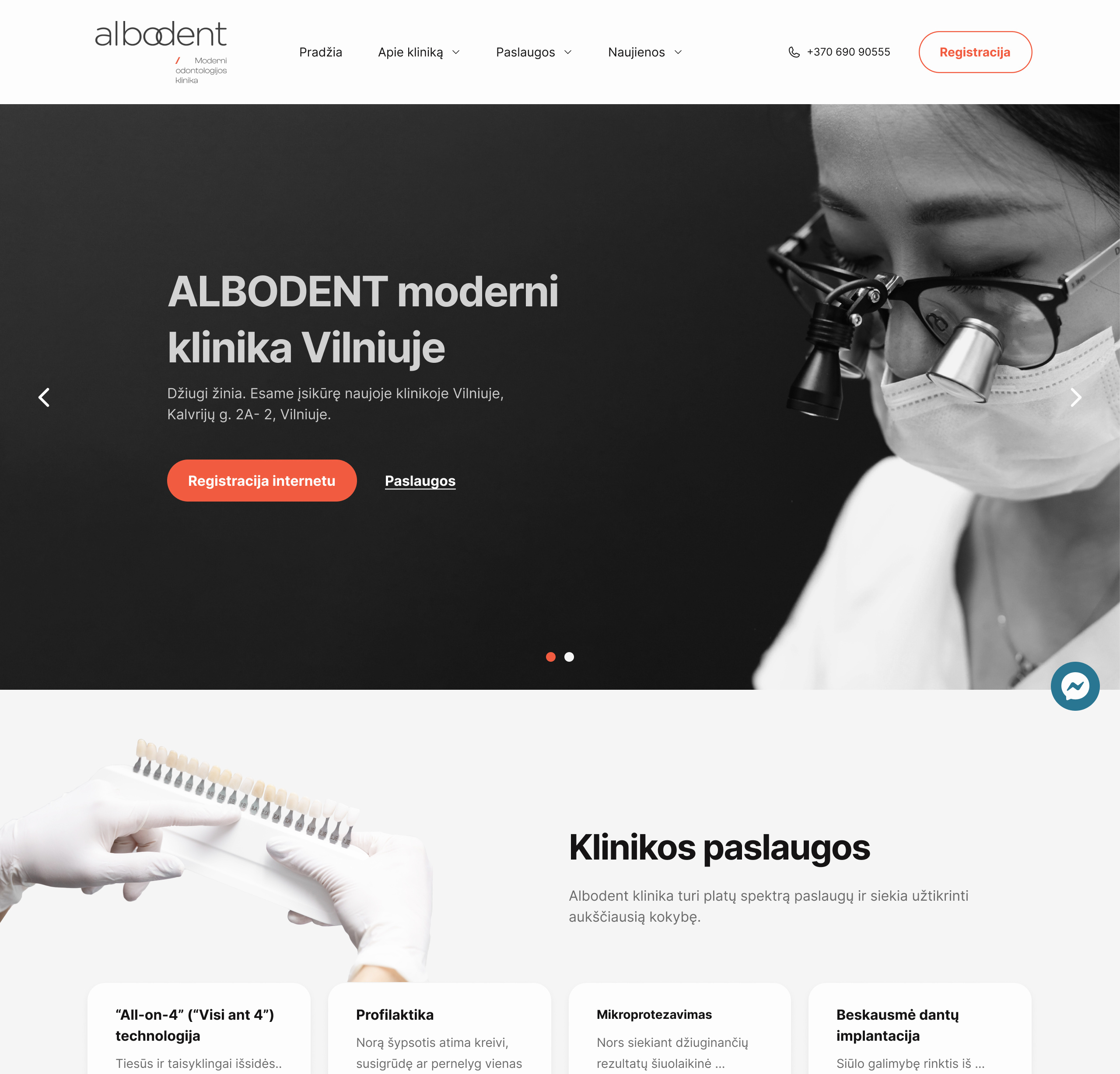 Landing page for Albodent dental clinic dental clinic graphic design landing page motion graphics ui user experience user interface ux web design