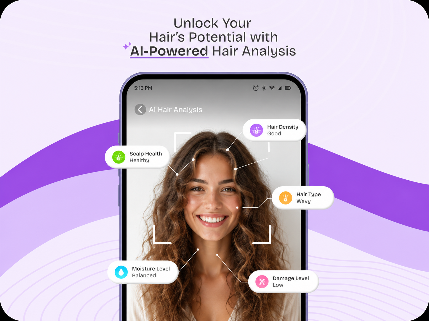 AI Hair Analysis: Smart Scalp & Hair Health Experience ai hair analysis ai suggestions beauty app beauty inspiration designoweb technologies fashion filters hair analysis hair health nextgen ui personalized recommendation product designs real time ai hair scalp health ui ux