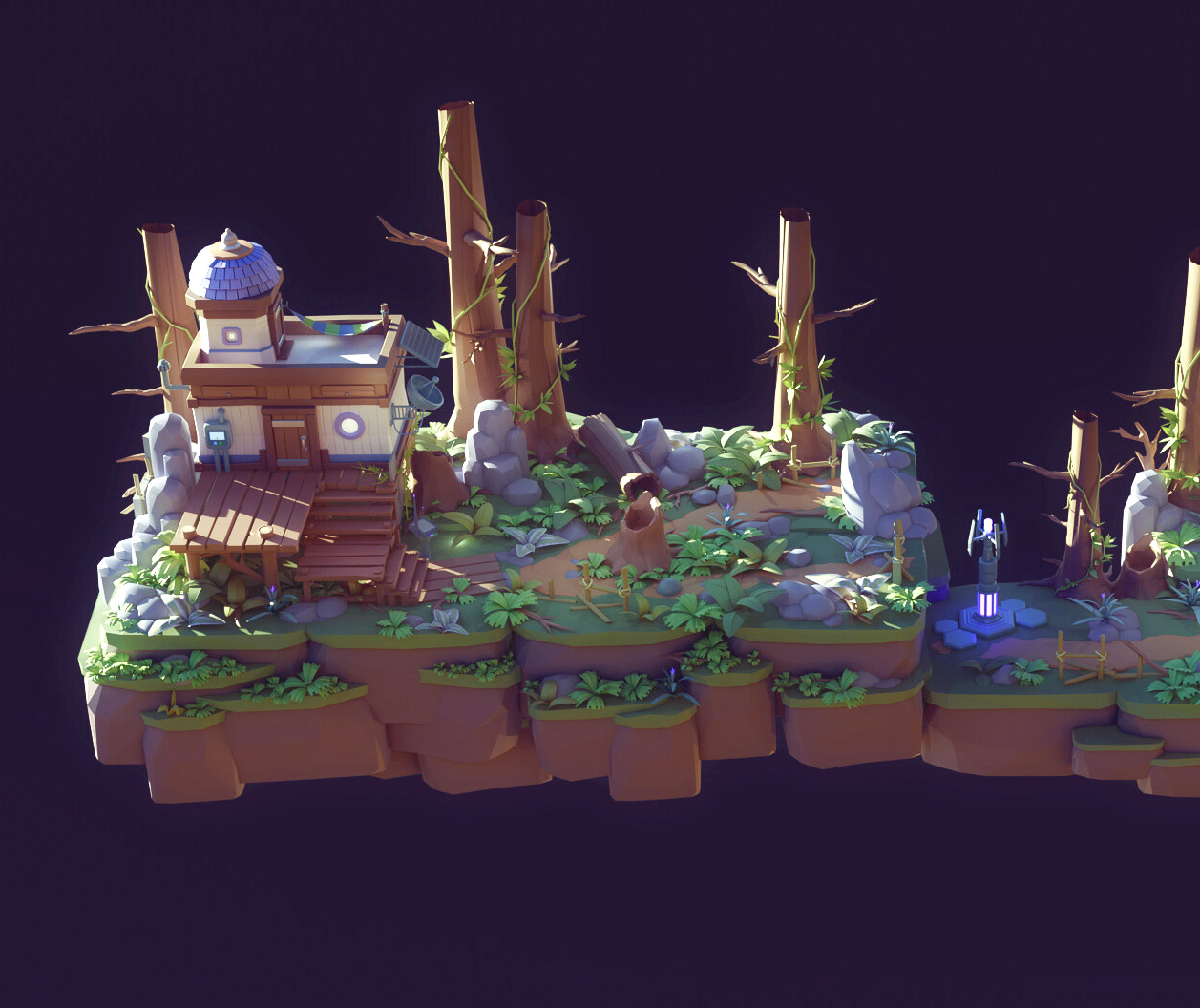 3D Lowpoly Game-Ready Environment | Stylized | Blender 3D 3d diorama 3d environment 3d game art blender 3d environment design fantasy environment foliage forest environment game environment art game foliage game ready environment game vegetation indie game art level design low poly art low poly environment stylized 3d art stylized environment unreal engine environment vegetation
