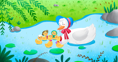 Mother Duck Love animal author children childrenstorybook drawing duck forest illustration lake story storybook