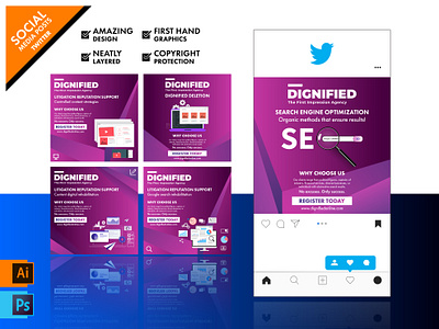 Social Media Designs | Twitter 3d animation branding design graphic design illustration illustrator logo ui vector