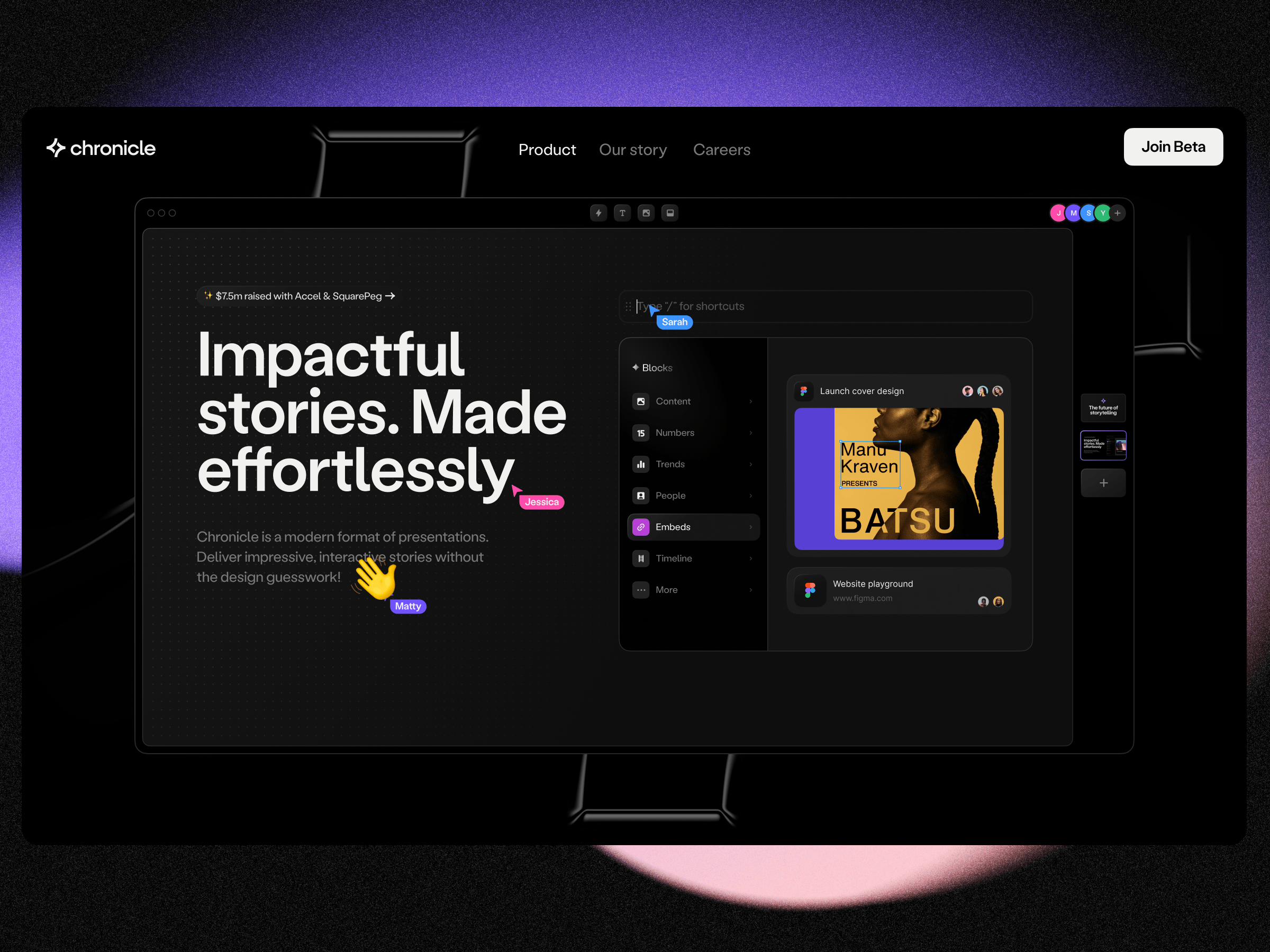 Chronicle's new Website animation chronicle collaboration interaction landing lottie presentation website