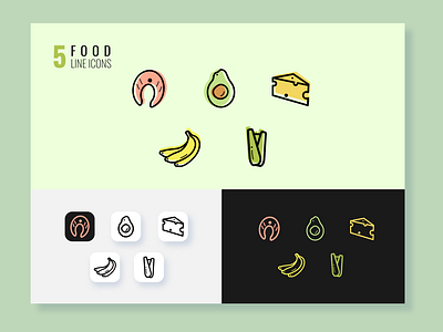 Food Line Icons design lineicons minimal ui ux web