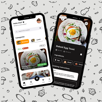 Food Recipe App app app design deisgn delivery dribble figma food mobile recipe ui ux visual deisgn