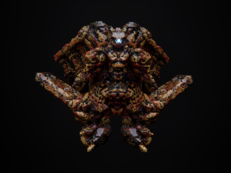 Cyborg - two patterns - 3d animation 3d design android creature effect humanoid mecha monster robot voxel art