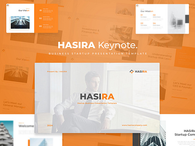 Hasira Keynote corporate creative google slides hasira keynote modern orange powerpoint presentation simple templates ui ux