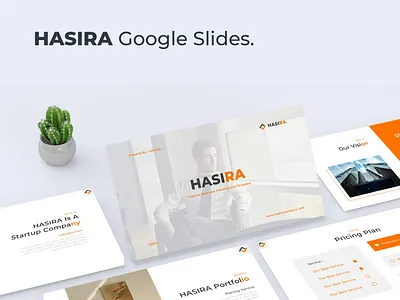 Hasira Google Slides creative google slides hasira keynote modern orange powerpoint presentation simple template ui ux