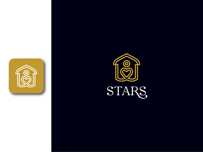 Stars app branding design graphic design home house logo school student vector