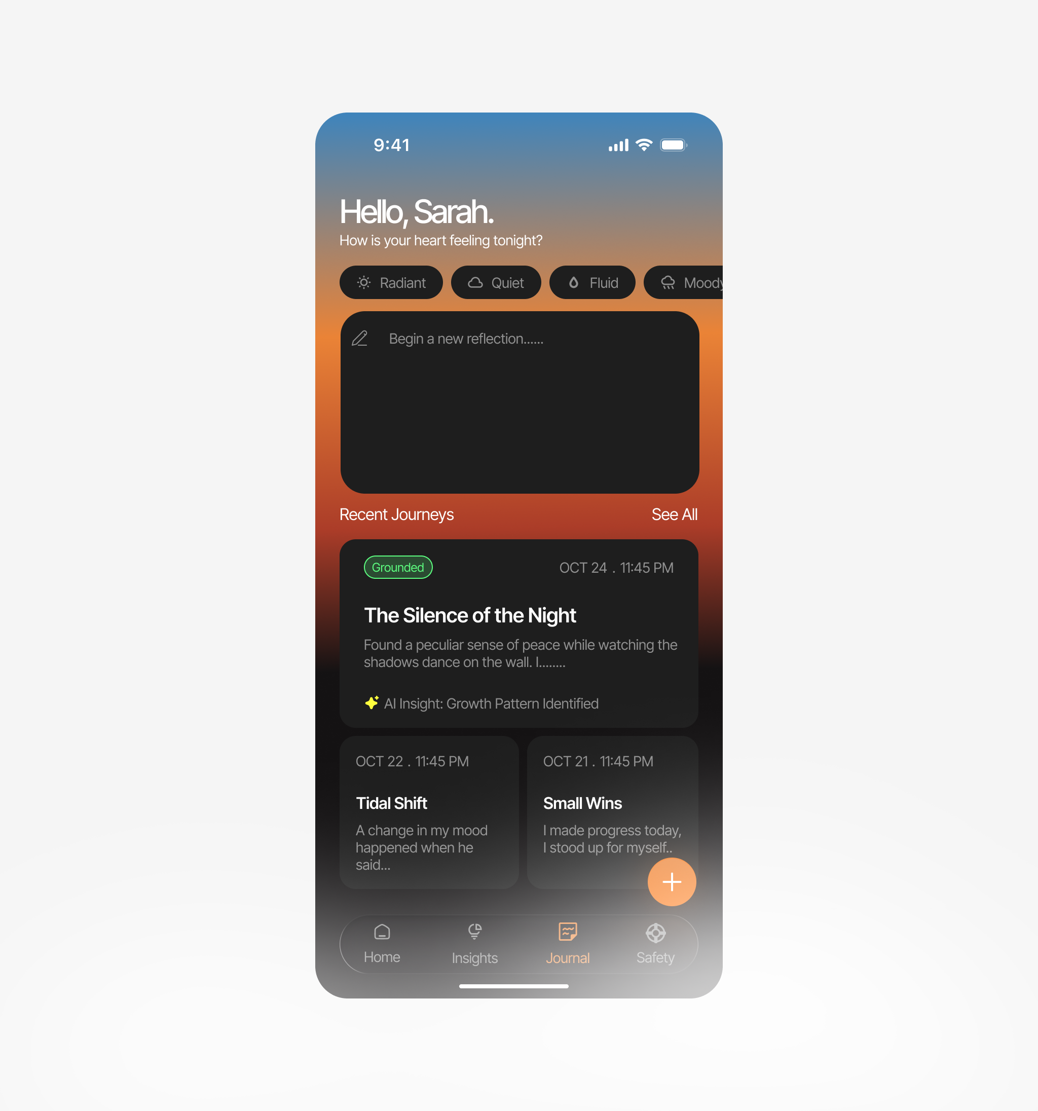 Clarte : Designing for emotional safety. Emotional wellness App. best ui design emotional mobile app narcissim ui wellness