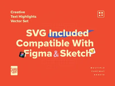 Creative Text Highlights Vector Set art design download figma font highlight icons illustrator marker pencils photoshop presentation scribbles sticker text title typography vector veila web