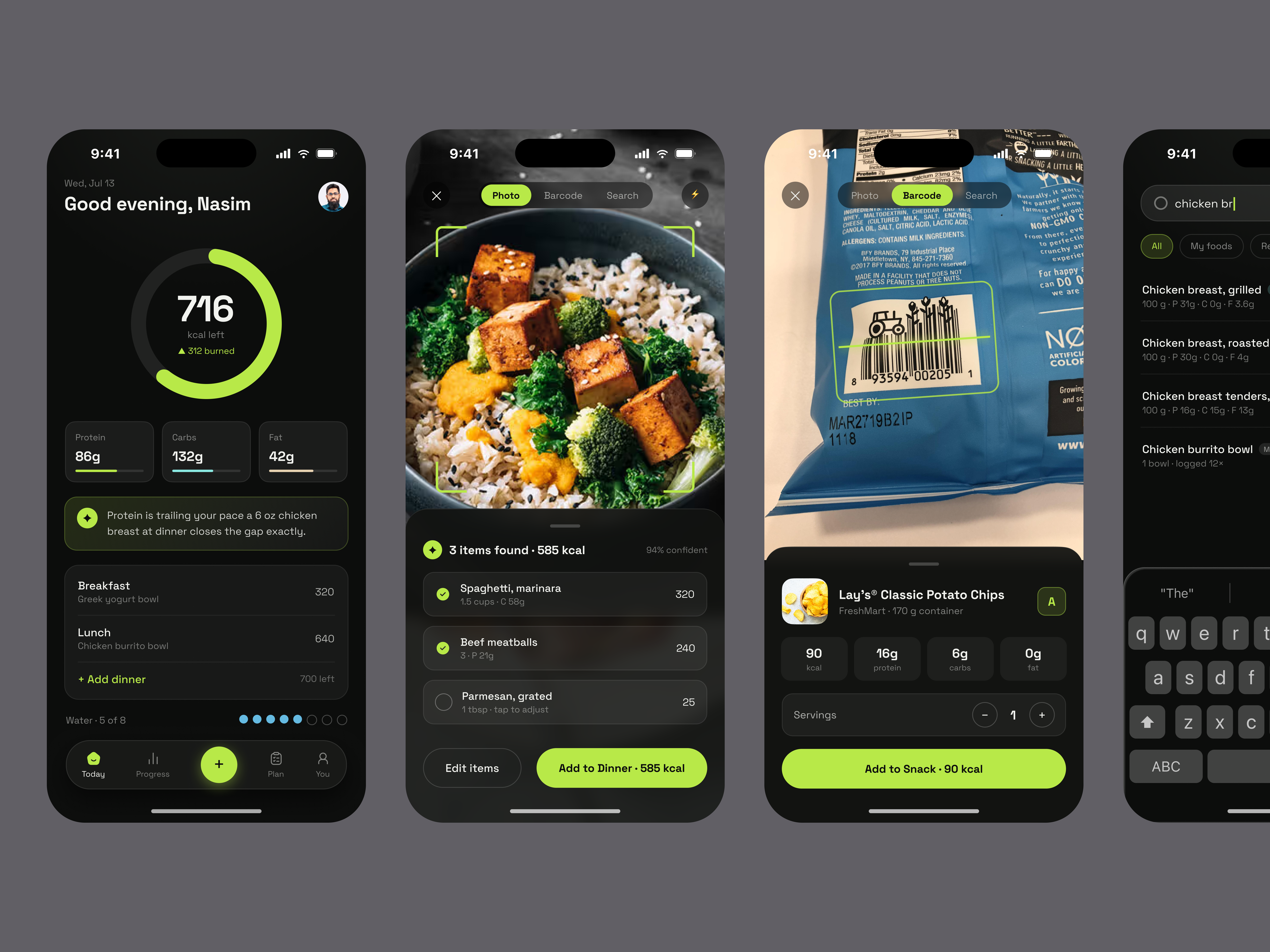Calorie Tracker Mobile App ai calorie tracker app ai food recognition calorie calorie counter calorie tracker app calorie tracker app design diet app fitness app food logging app health app ios app design meal tracking app mobile app mobile app design nutrition app design nutrition dashboard