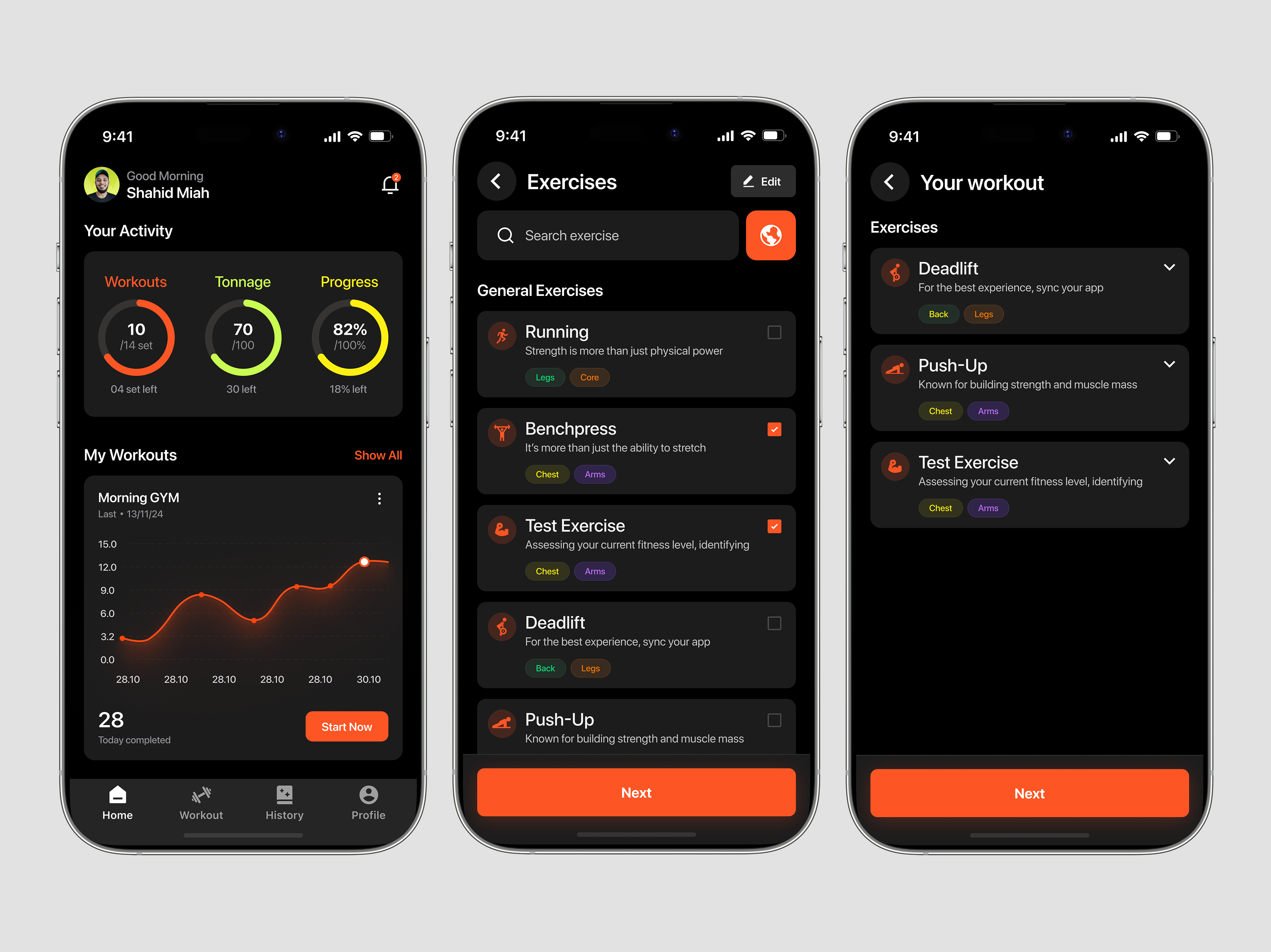 BetterFit - Fitness Workout App UI Design activity tracker app design dark ui exercise exercise app fitness app fitness tracking gym gym app health app mobile app mobile app design mobile design ui design ux design wavespace workout app