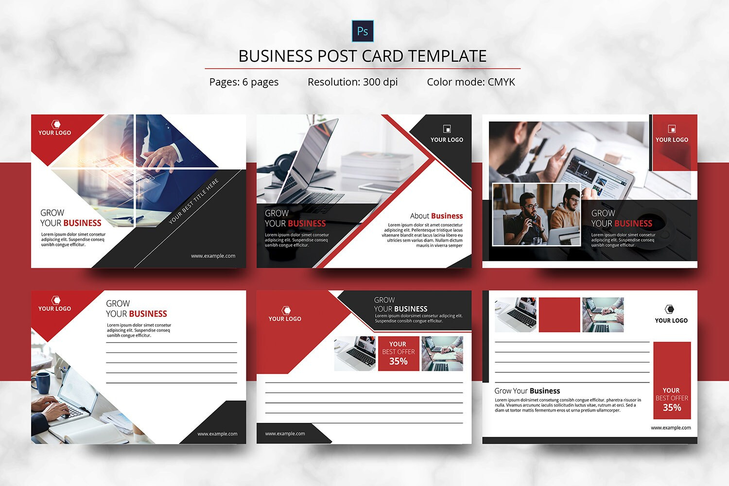 Business Postcard Template business branding business postcard corporate postcard direct mail editable template graphic design marketing postcard postcard template print design promotional card