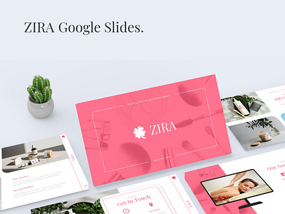 Zira Google Slides beauty cosmetic elegant google slides keynote minimalist modern pink powerpoint presentation soft spa template zira