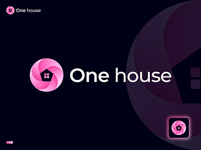 One house, (letter o + home) Modern Logo Design Concept app home branding graphic design home icon home logo home logo branding home logo mak house app logo house icon house logo house logo brand house logo mark illustration logo logo design logo make modern home logo modern house logo one house logo one logo