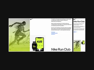 WEBSITE TEMPLATE FOR MOBILE APPLICATION branding design mobile application modern website nike nike run club ui ui design ux ux design web web design web layout web template website template