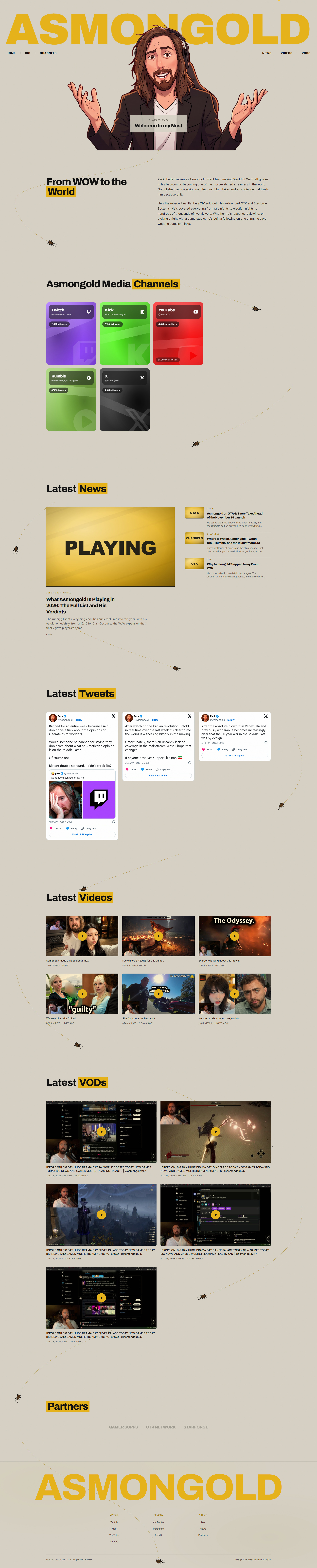 Asmongold Streaming Website Concept animation design gaming graphic design live stream livestreamer streamer streaming web design webdesign website