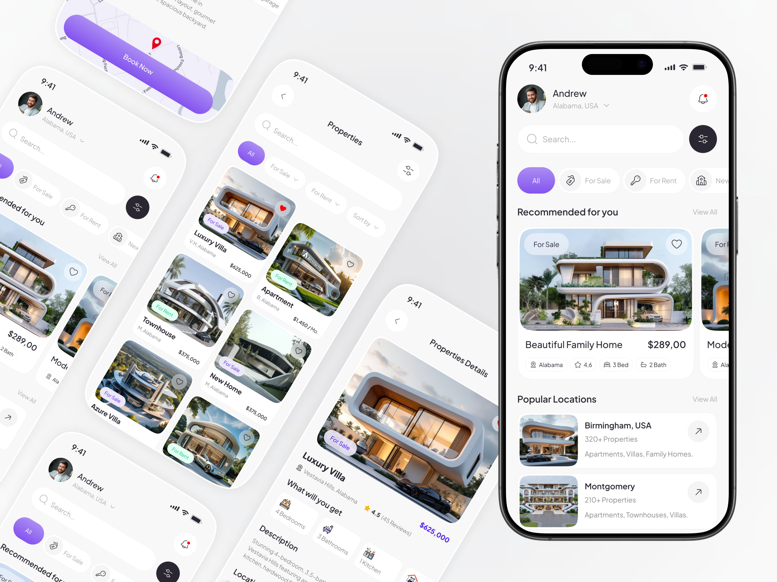 Real Estate Mobile App UI/UX Design apartments best app design card dribbble ecommerce ui figma holiday home home finder mobile app mobile search modern ui popular property app property finder real estate rental app startup ui design ui ux ux design