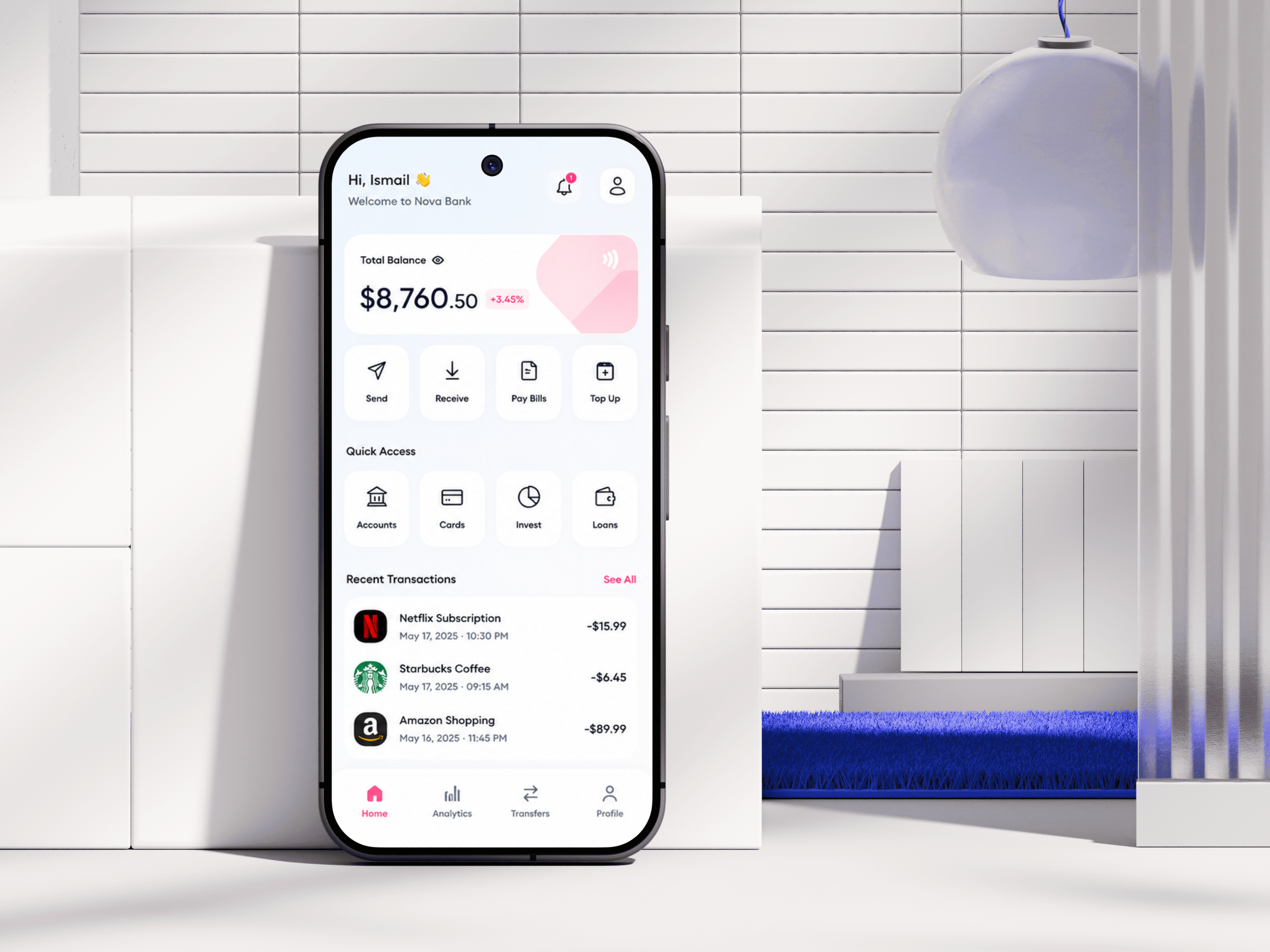 Mobile Banking App UI/UX Design app design banking banking mobile app design figma finance app ismail nahid light minimal mobile app mobile app design mobile app ui mobile banking mobile banking app product design ui design uiux user experience user interface
