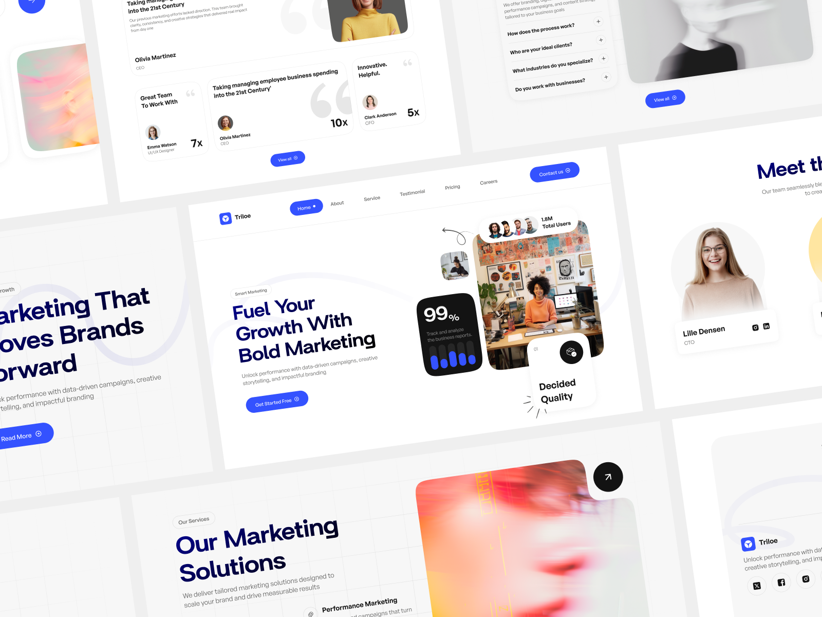 Marketing Agency UI Design agency website branding business website creative agency digital marketing figma interface design landing page marketing agency minimal design modern ui portfolio website responsive web design startup website ui design ui ux ux design web development web ui website design