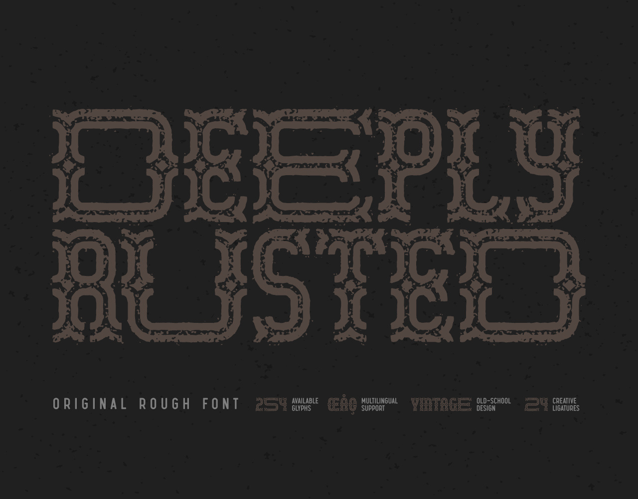 Deeply Rusted Font alphabet branding design font lettering type typeface typography ui
