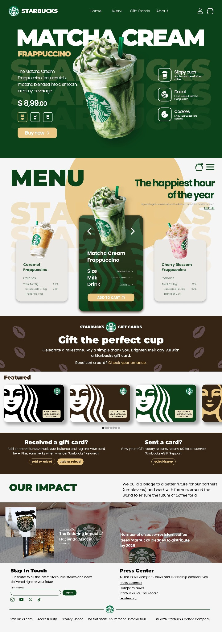 Daily UI #003 - Starbucks Landing Page branding dailyui graphic design logo starbucks ui