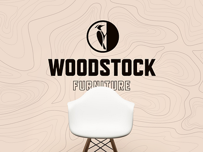 Woodstock Furniture Logo bird brand branding carpenter concept furniture graphic design ideas identity logo symbol wood woodwork