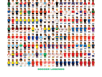 Soccer Legends - The Ultimate Collection branding character design dribble figure flat football goal goats illustration legends minimal soccer sports worldcup