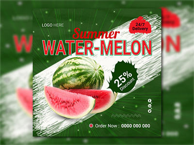 Summer WATER-MELON food banner