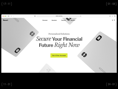 Digital Banking Landing Page Website account bank card finance future journey secure ui ux