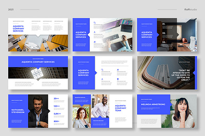 Aquenta - Corporate Business Presentation Template branding design graphic design illustration ui ux