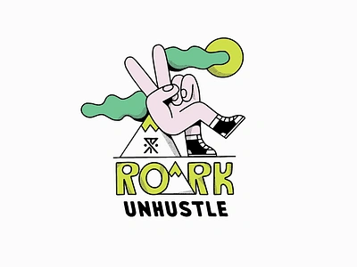 Roark artist chill vibes clothing brand design drawing graphic design illustration illustrator mountain illustration outdoor illustration peace sign simple illustration typography vibes