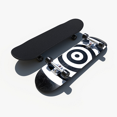 Skateboard 3D Model 3d 3d modeling architecture hardsurface industrial maya pbr material props skate board sport vehicle