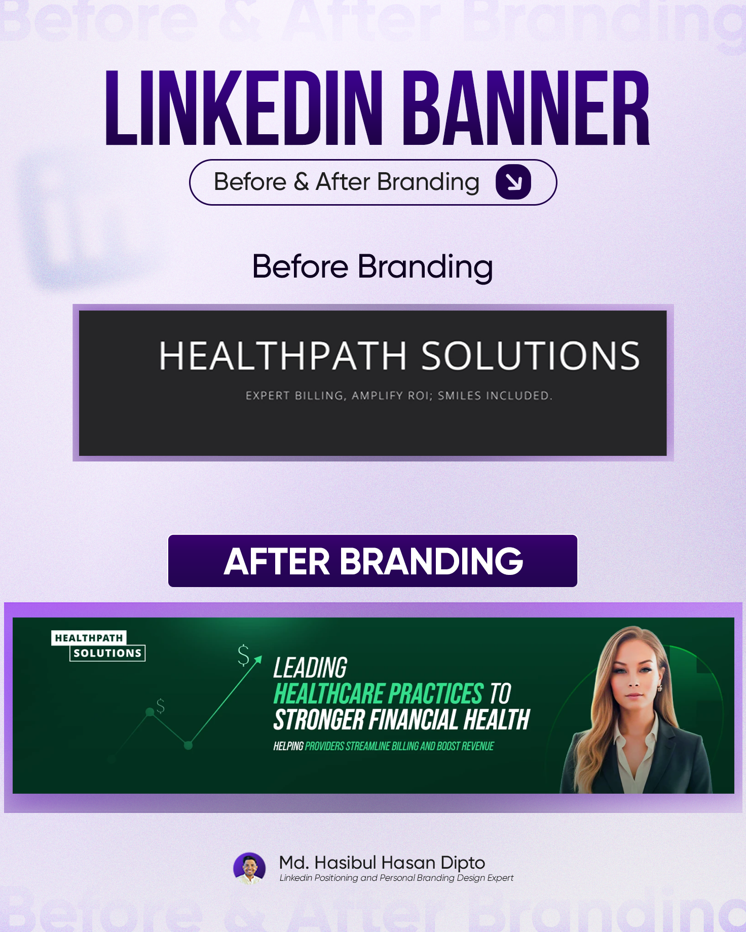 LinkedIn Banner Before & After | Personal Branding Transformatio banner design before after branding graphic design linkedin linkedin banner personal branding portfolio social media design visual identity