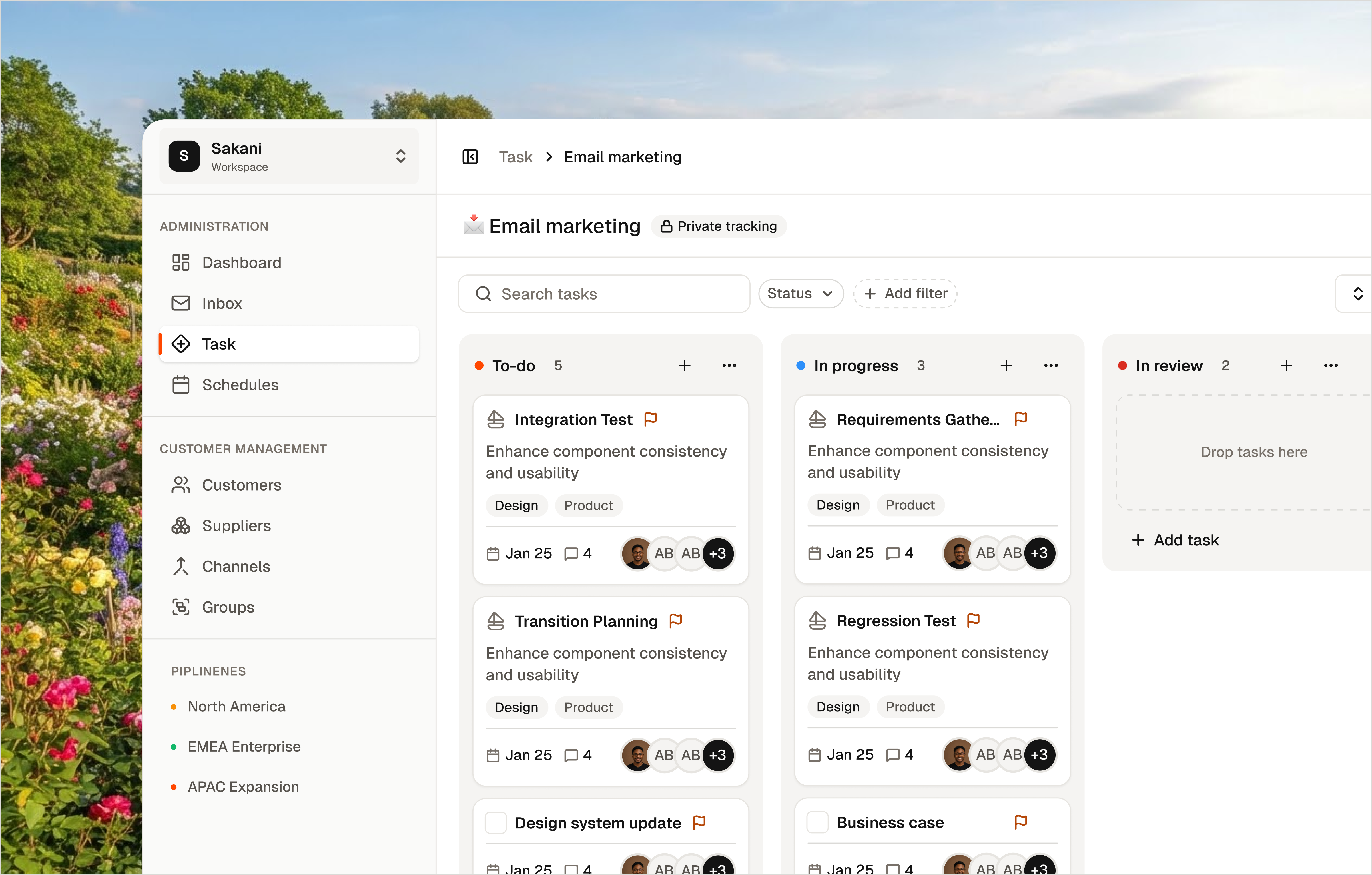 Kanban view — Sakani Design System dashboard design system kanban ui uikits