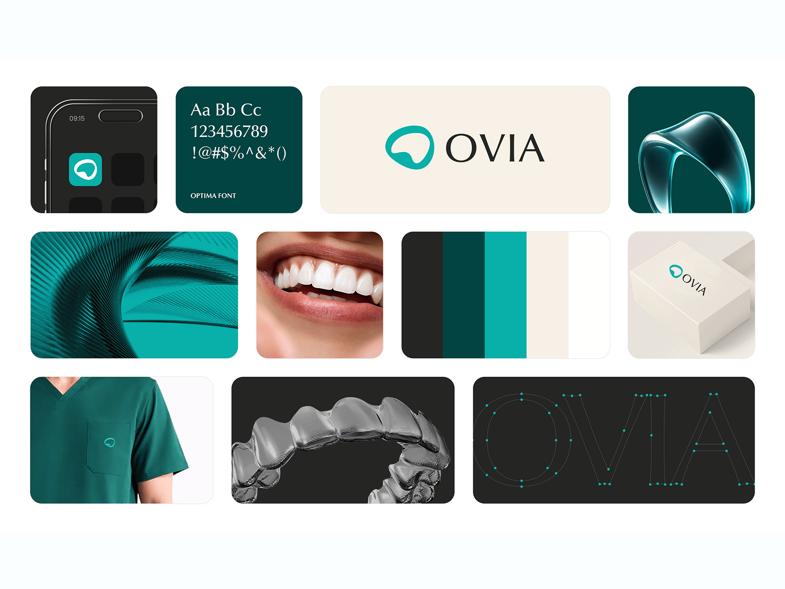Brand Identity | OVIA | Logo, Healthcare Branding brand identity dental brand guideline dental logo design design system healthcare brand guidelines healthcare logo design icon design logo design medical branding